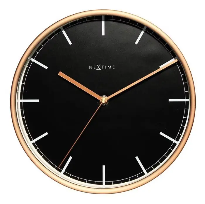 Zegar ścienny mały (czarno-miedziany) Company Nextime Tani