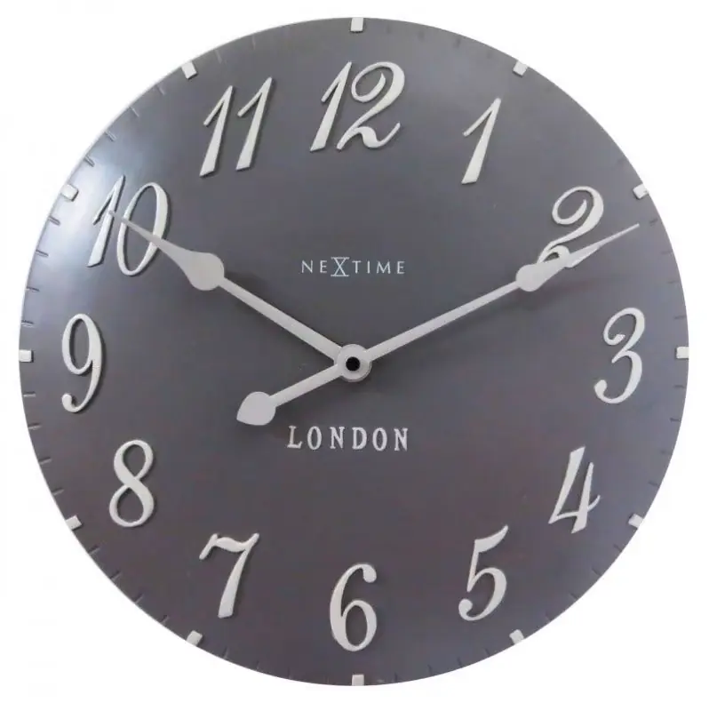 Obniżka ceny Zegar ścienny (szary) London Arabic Nextime