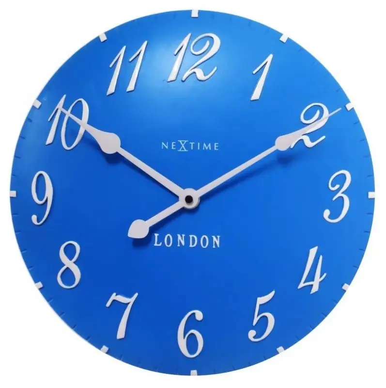 Zegar ścienny (niebieski) London Arabic Nextime Nie przegap