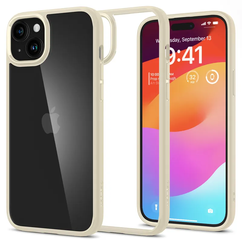 SPIGEN ® Etui Ultra Hybrid Na Iphone 15 Plus Beżowe Hurtownia Sklep Wyprzedaż