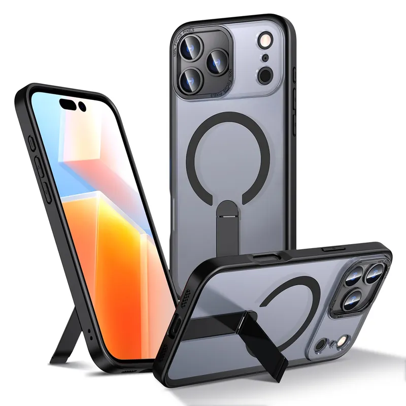 Dodaj do koszyka HURTEL ® Etui Z Podstawką Na iPhone 17 Pro Max Czarne Hurtownia