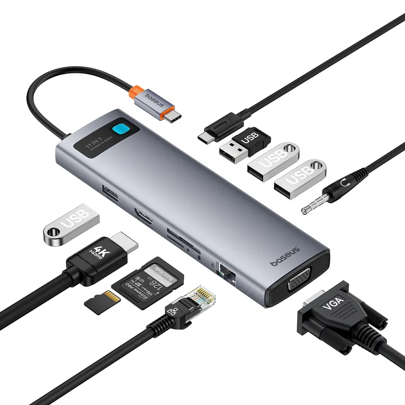 Kup teraz BASEUS ® 11W1 Hub Adapter Usb-C Do Usb-C Pd 4X Usb Hdmi Vga Hurtownia Sklep