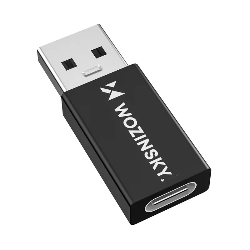 Łatwy zwrot WOZINSKY ® Adapter Przejściówka Usb-A - Usb-C Otg Czarny Hurtownia