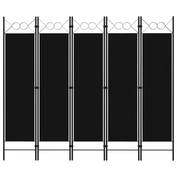 Niska cena VidaXL Parawan 5-panelowy, czarny, 200 x 180 cm - Hurtownia wielobranżowa Lumarko