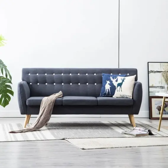 3-osobowa sofa tapicerowana tkaniną, 172x70x82 cm, ciemnoszara Lumarko! - Hurtownia wielobranżowa Lumarko Wyprzedaż