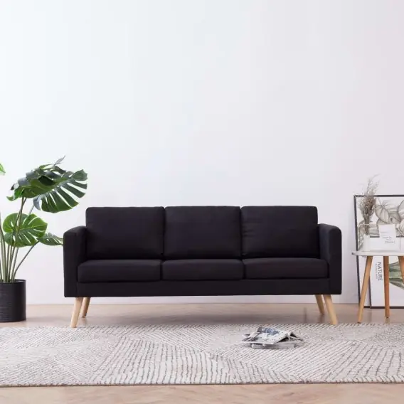3-osobowa sofa tapicerowana tkaniną, czarna Lumarko! - Hurtownia wielobranżowa Lumarko Obniżka ceny