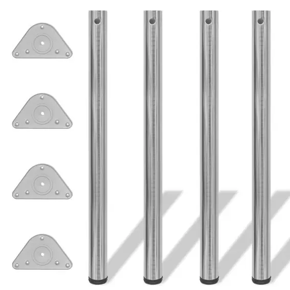 Oferta czasowa 4 Nogi do stołu z regulacją wysokości 870 mm Nikiel Matowy Lumarko! - Hurtownia wielobranżowa Lumarko