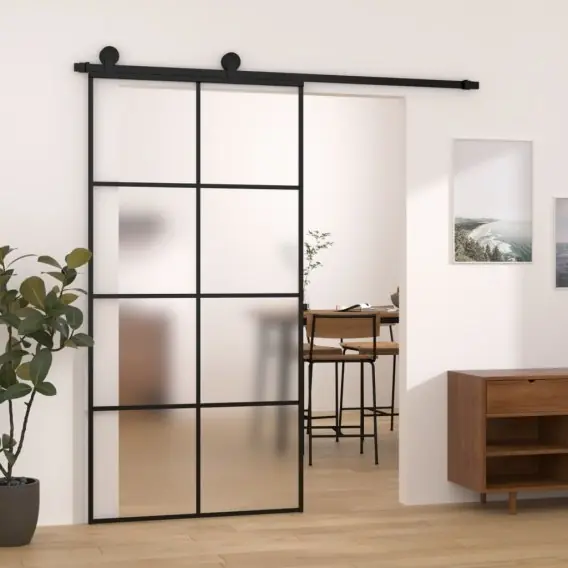 Drzwi przesuwne a akcesoriami, 102,5x205 cm, ESG i aluminium Lumarko! - Hurtownia wielobranżowa Lumarko Bestseller
