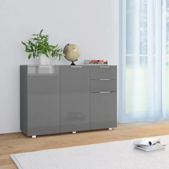 Rabat Komoda na wysoki połysk, szara, 107 x 35 x 76 cm Lumarko! - Hurtownia wielobranżowa Lumarko