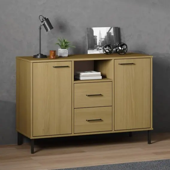 Komoda OSLO, metalowe nóżki, brązowa, 113x40x77 cm Lumarko! - Hurtownia wielobranżowa Lumarko Oferta limitowana