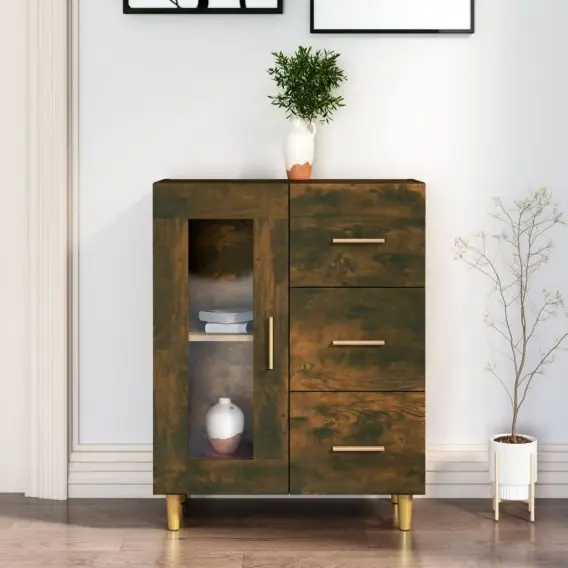 Komoda, przydymiony dąb, 69,5x34x90 cm, materiał drewnopochodny Lumarko! - Hurtownia wielobranżowa Lumarko Szybka dostawa