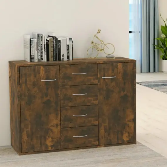 Komoda, przydymiony dąb, 88x30x65 cm, materiał drewnopochodny Lumarko! - Hurtownia wielobranżowa Lumarko Nowość