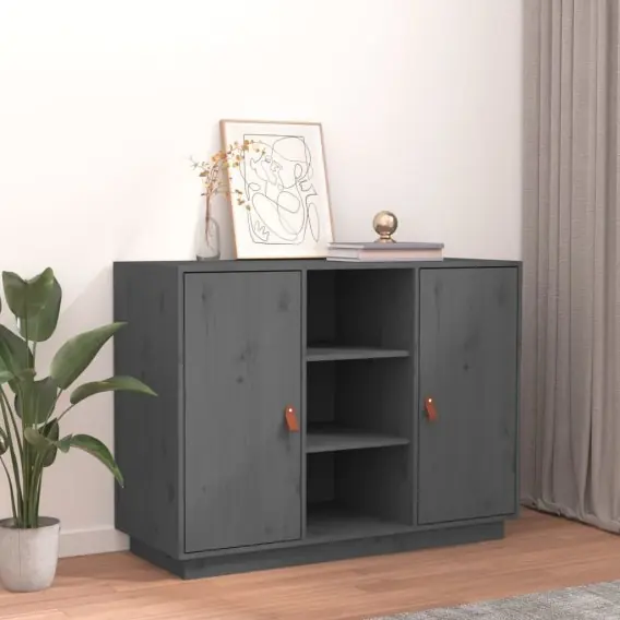 Ograniczona ilość Komoda, szara, 100x40x75 cm, lite drewno sosnowe Lumarko! - Hurtownia wielobranżowa Lumarko
