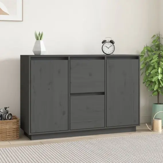 Komoda, szara, 111x34x75 cm, lite drewno sosnowe Lumarko! - Hurtownia wielobranżowa Lumarko Nowy