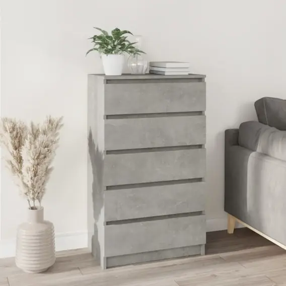 Komoda, szarość betonu, 60x36x103 cm, materiał drewnopochodny Lumarko! - Hurtownia wielobranżowa Lumarko Nowość