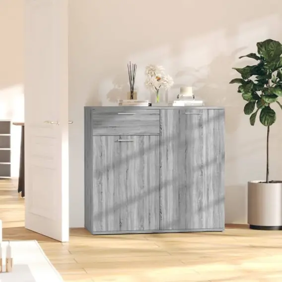 Komoda, szary dąb sonoma, 80x36x75 cm Lumarko! - Hurtownia wielobranżowa Lumarko Bestseller