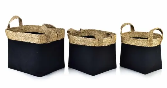 Komplet 3 Koszy L31x44xh33cm, M40 X29xh30cm, S38x25xh28cm Lumarko Ograniczona ilość