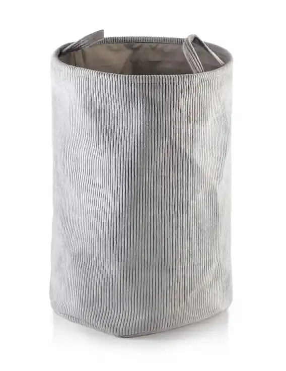 Oferta limitowana Kosz 40xh60cm - Okrągły sztruksowy kosz do przechowywania Lumarko