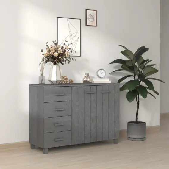 Komoda, ciemnoszara, 113x40x80 cm, lite drewno sosnowe Lumarko! - Hurtownia wielobranżowa Lumarko Hit cenowy