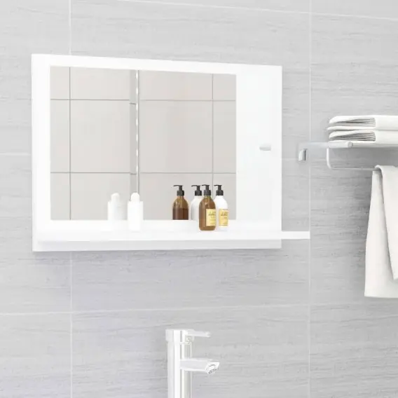 Kup online Lustro łazienkowe, białe, 60x10,5x37 cm, płyta wiórowa Lumarko! - Hurtownia wielobranżowa Lumarko