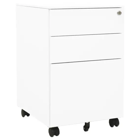 Mobilna szafka kartotekowa, biała, 39x45x60 cm, stalowa Lumarko! - Hurtownia wielobranżowa Lumarko Taniej