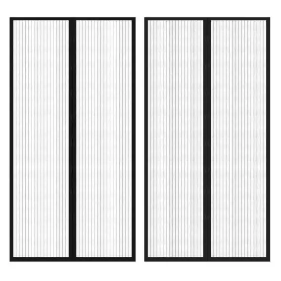 Moskitiery na drzwi, 210 x 100 cm, 2 szt., z magnesem, czarne Lumarko! - Hurtownia wielobranżowa Lumarko Wyprzedaż