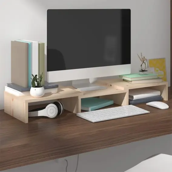 Dostępne od ręki Podstawka na monitor, 60x24x10,5 cm, lite drewno sosnowe Lumarko! - Hurtownia wielobranżowa Lumarko