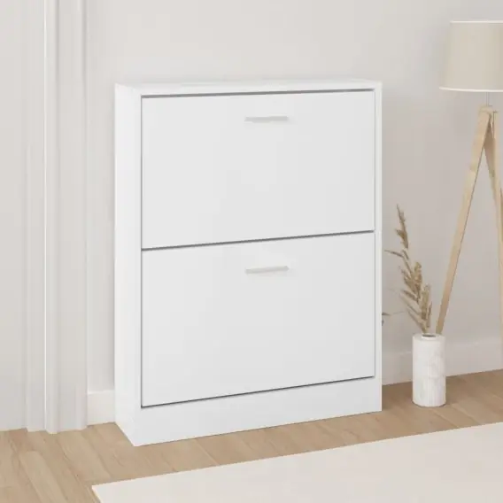Taniej Półka na buty, biała, 59x17x81 cm, materiał drewnopochodny Lumarko! - Hurtownia wielobranżowa Lumarko