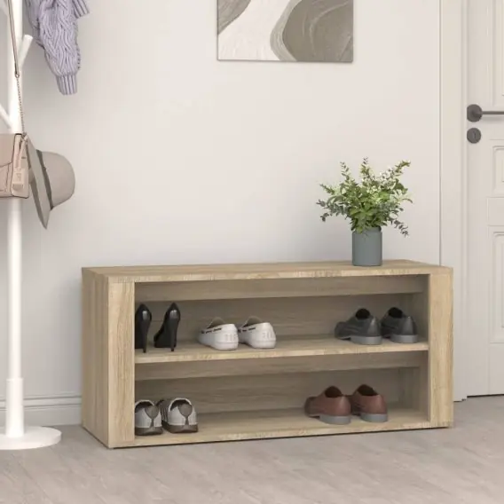 Dostępne od ręki Półka na buty, dąb sonoma, 100x35x45cm, materiał drewnopochodny Lumarko! - Hurtownia wielobranżowa Lumarko