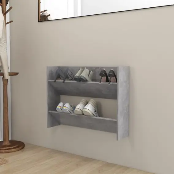 Półka ścienna na buty, szara, 80x18x60 cm, płyta wiórowa Lumarko! - Hurtownia wielobranżowa Lumarko Kup online