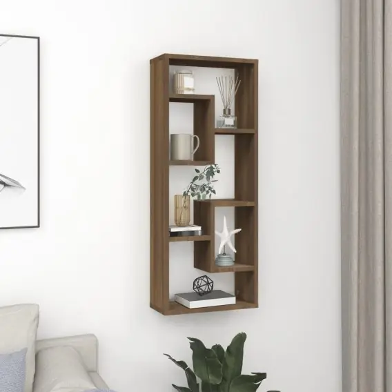 Półka ścienna, brązowy dąb, 36x16x90 cm Lumarko! - Hurtownia wielobranżowa Lumarko Wyprzedaż