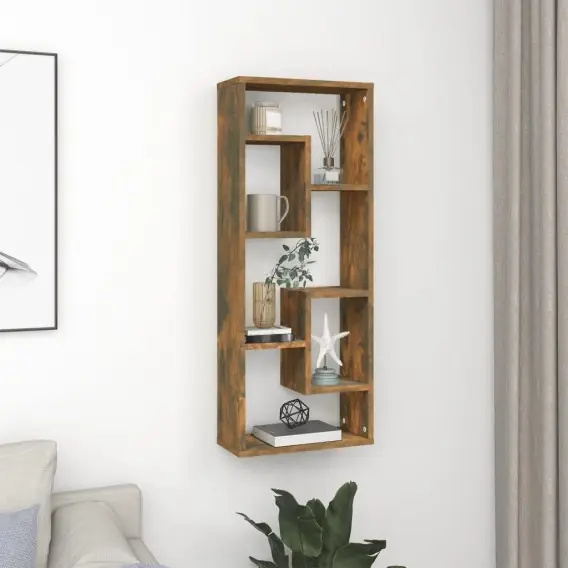 Półka ścienna, przydymiony dąb, 36x16x90 cm Lumarko! - Hurtownia wielobranżowa Lumarko Popularny