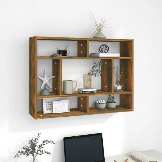 Promocja Półka ścienna, przydymiony dąb, 75x16x55 cm Lumarko! - Hurtownia wielobranżowa Lumarko