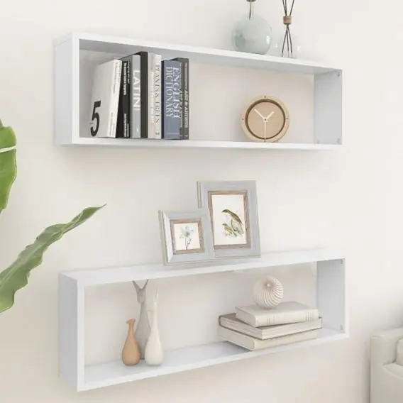 Dodaj do koszyka Półki ścienne kostki, 2 szt., białe, 100x15x30 cm Lumarko! - Hurtownia wielobranżowa Lumarko