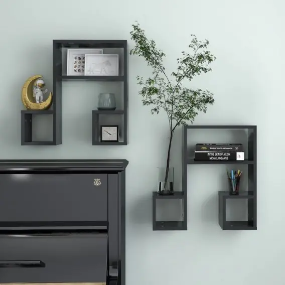 Wyjątkowa oferta Półki ścienne, 2 szt., szare, 50x15x50 cm, płyta wiórowa Lumarko! - Hurtownia wielobranżowa Lumarko