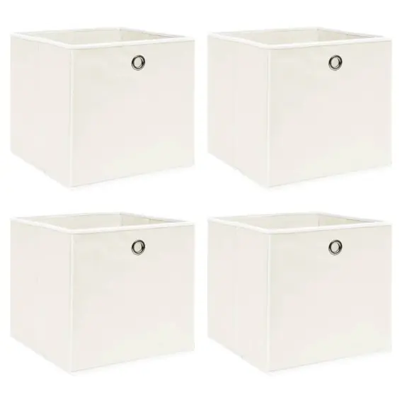Pudełka, 4 szt., białe, 32x32x32 cm, tkanina Lumarko! - Hurtownia wielobranżowa Lumarko Wyjątkowa oferta