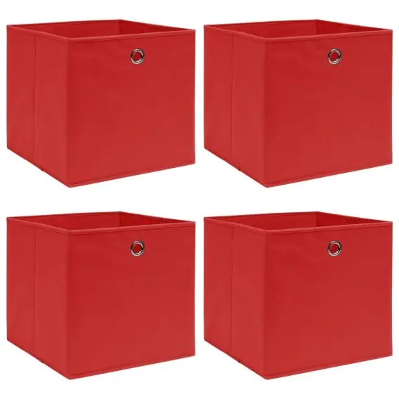 Pudełka, 4 szt., czerwone, 32x32x32 cm, tkanina Lumarko! - Hurtownia wielobranżowa Lumarko Cena promocyjna