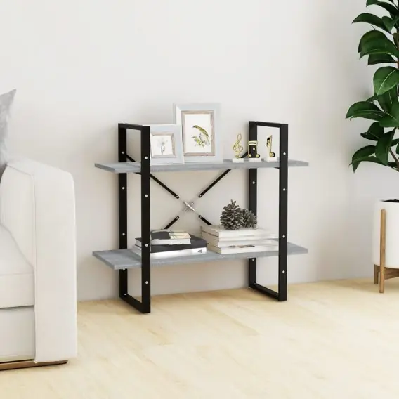 Regał na książki z 2 półkami, szary dąb sonoma, 80x30x70 cm Lumarko! - Hurtownia wielobranżowa Lumarko Super okazja