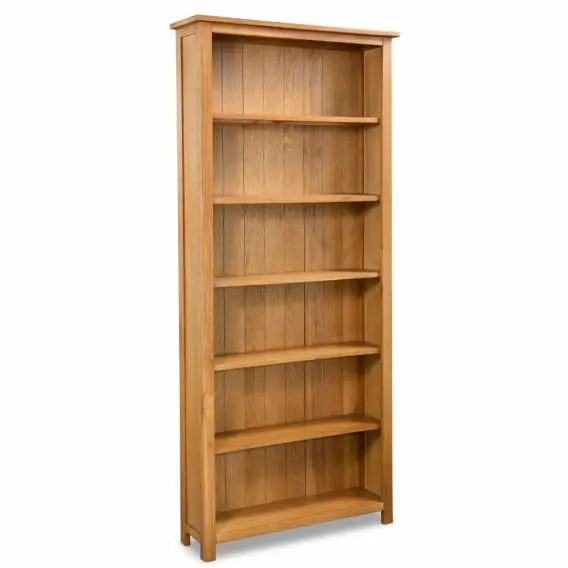 Regał na książki z 6 półkami, 80 x 22,5 x 180 cm, drewno dębowe Lumarko! - Hurtownia wielobranżowa Lumarko Tylko dziś