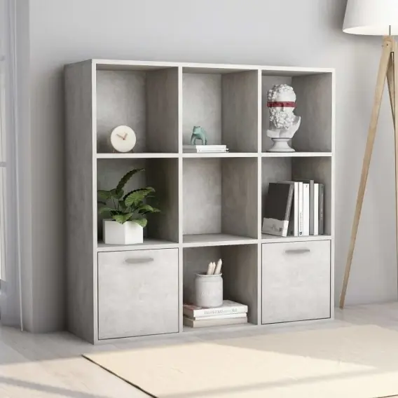 Bestseller Regał na książki, betonowa szarość, 98x30x98 cm, płyta wiórowa Lumarko! - Hurtownia wielobranżowa Lumarko