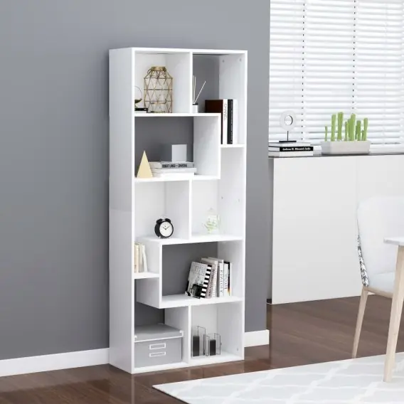 Premium Regał na książki, biały, 67x24x161 cm, płyta wiórowa Lumarko! - Hurtownia wielobranżowa Lumarko
