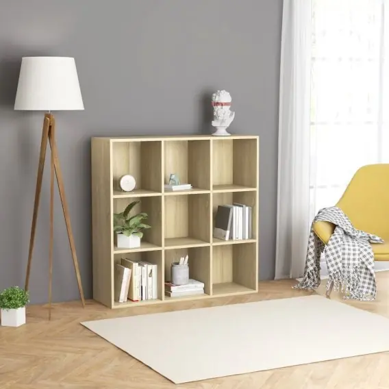 Regał na książki, dąb sonoma, 98 x 30 x 98 cm, płyta wiórowa Lumarko! - Hurtownia wielobranżowa Lumarko Bestseller