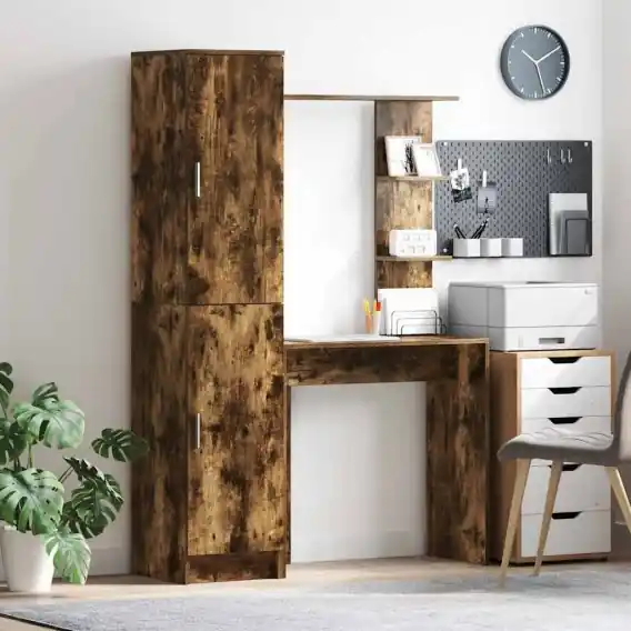 Do wyczerpania zapasów Biurko z przechowalnią 2 pcs Dąb wędzony 78.5 x 37 x 154.5 cm Lumarko! - Hurtownia wielobranżowa Lumarko