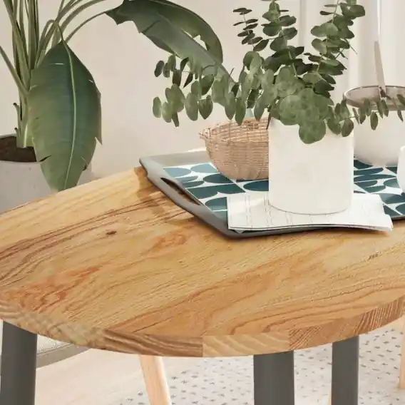 Blat do stołu, brązowy, 100x50x2 cm, lite drewno dębowe, owalny Lumarko! - Hurtownia wielobranżowa Lumarko Oferta czasowa