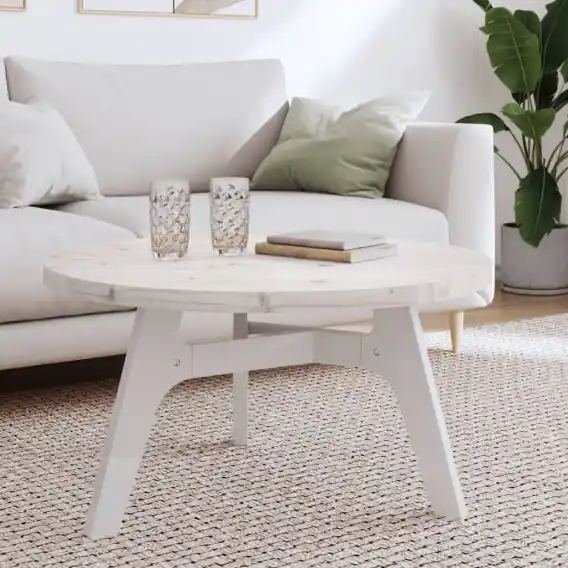 Oferta Blat do stołu, okrągły, biały, Ø80x3 cm, lite drewno sosnowe Lumarko! - Hurtownia wielobranżowa Lumarko