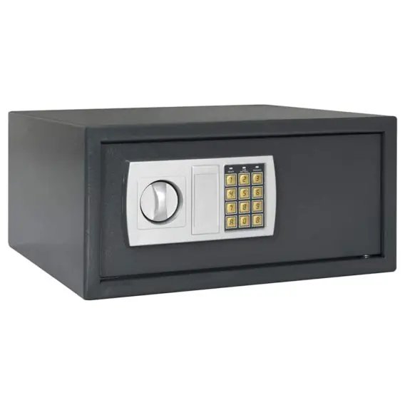 Dodaj do koszyka Ciemnoszary sejf elektroniczny 42x37x20 cm ze stali Lumarko! - Hurtownia wielobranżowa Lumarko