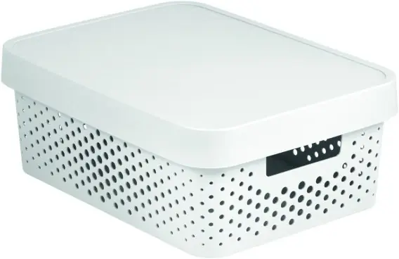 Curver Infinity Dots 11L pudełko z pokrywką białe - Hurtownia wielobranżowa Lumarko Dostępne od ręki