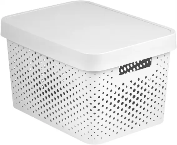 Oferta limitowana Curver Infinity Dots 17L pudełko z pokrywką białe - Hurtownia wielobranżowa Lumarko