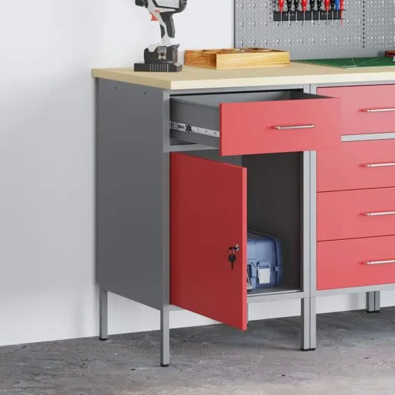 Wyjątkowa oferta Czerwona szafka robocza 50x55x84 cm Stal Lumarko! - Hurtownia wielobranżowa Lumarko