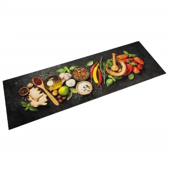 Cena promocyjna Dywanik kuchenny, wzór w przyprawy, 60x180 cm, aksamit Lumarko! Lumarko! - Hurtownia wielobranżowa Lumarko